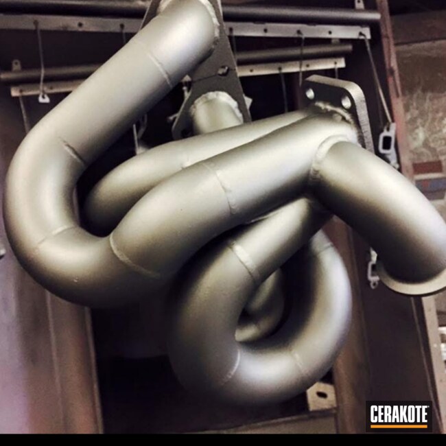Headers Coated With Cerakote In Tungsten