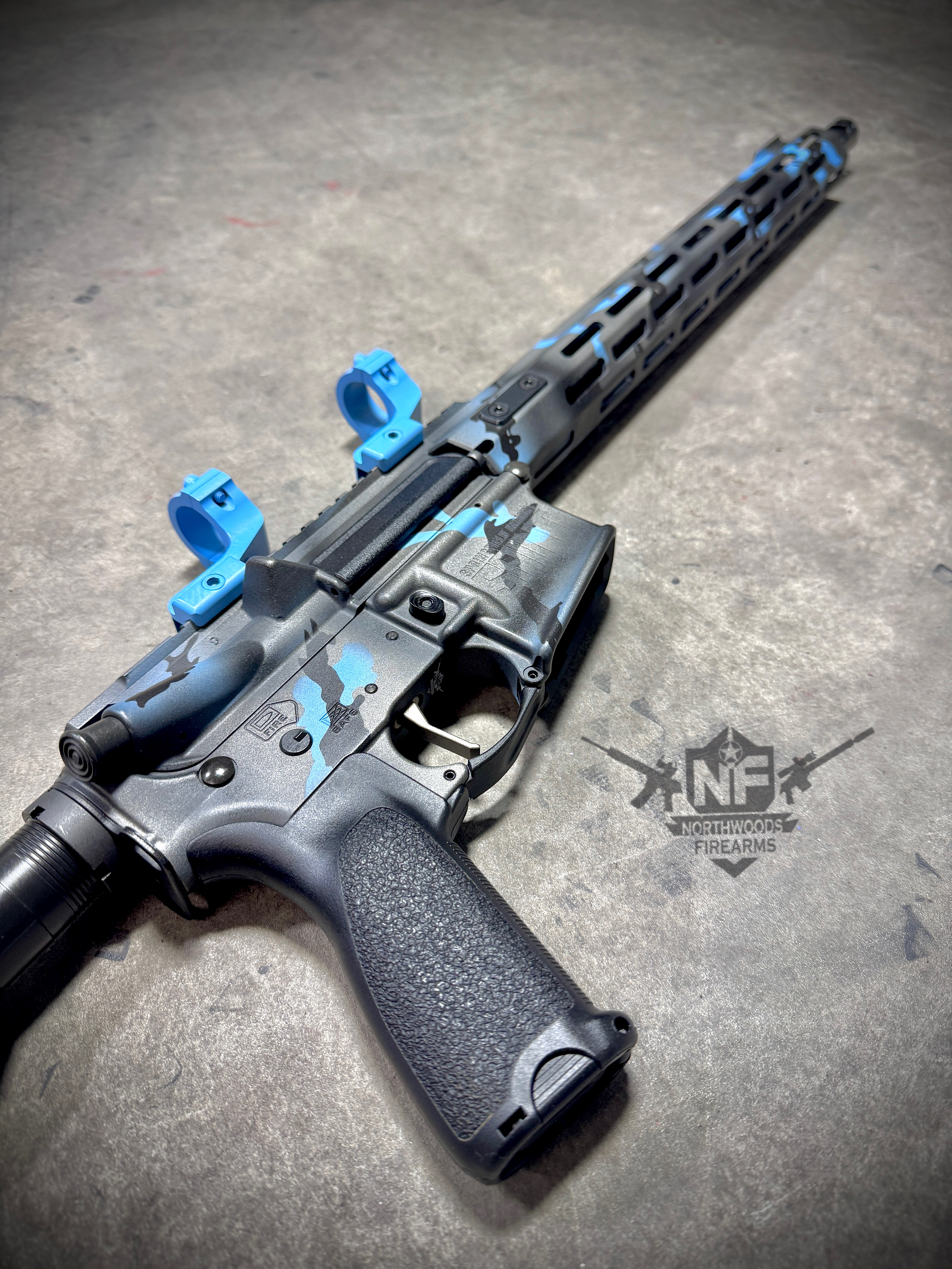 Ar 15 Blue Raspberry Blue Camo AR15 | Cerakote
