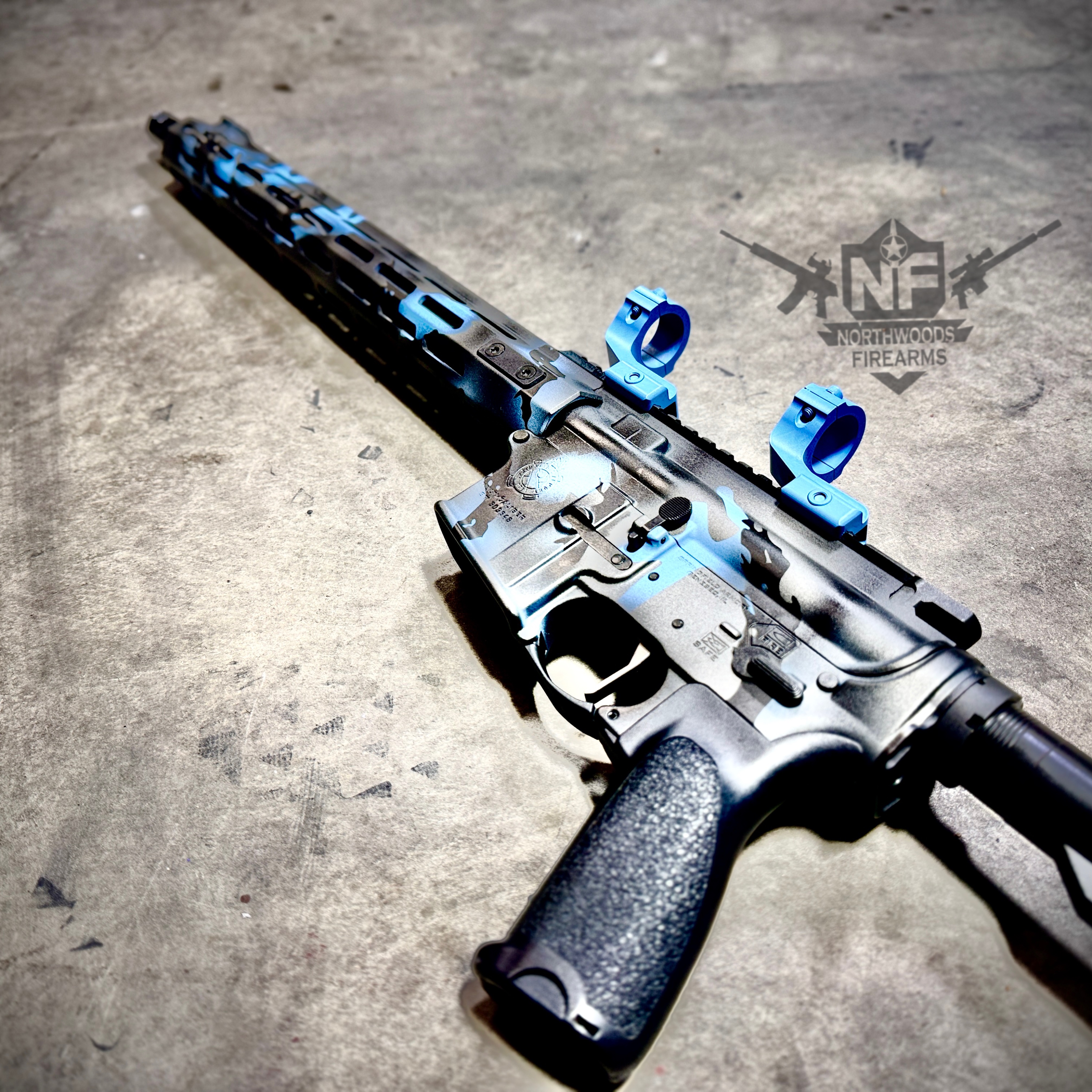 Ar 15 Blue Raspberry Blue Camo AR15 | Cerakote