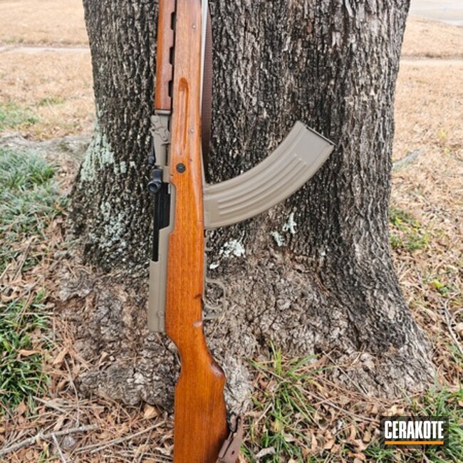 Restored Sks Coated With Cerakote In Graphite Black And Magpul® Flat Dark Earth