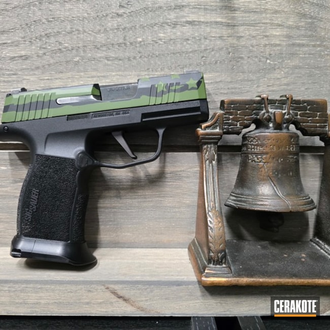 P365 Green Flag Coated With Cerakote In C-192 And H-343