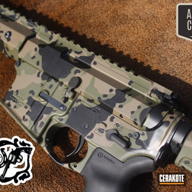Ar15 With Custom Woodland Style Colors/pattern