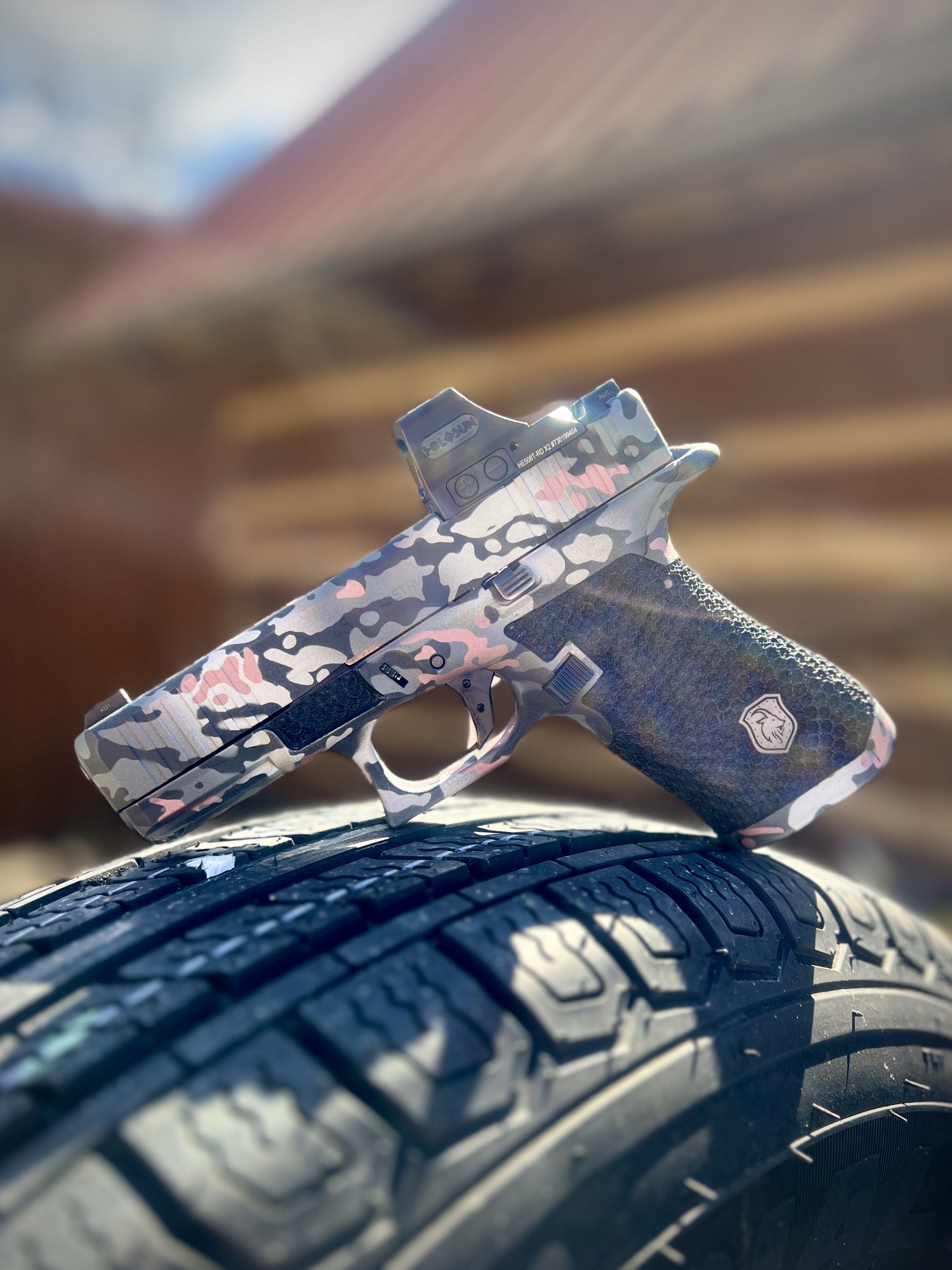 Powder Stippling Shimmering Blush Camo | Cerakote