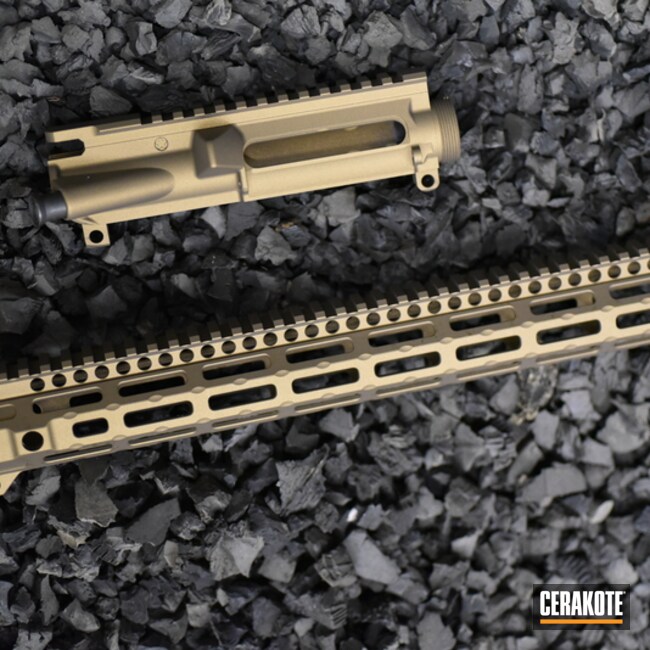 Burnt Bronze Bcm Upper W/ Matching Midwest Industries Handguard