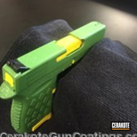 Powder Coating: Corvette Yellow H-144,Zombie Green H-168,NRA Blue H-171,Handguns