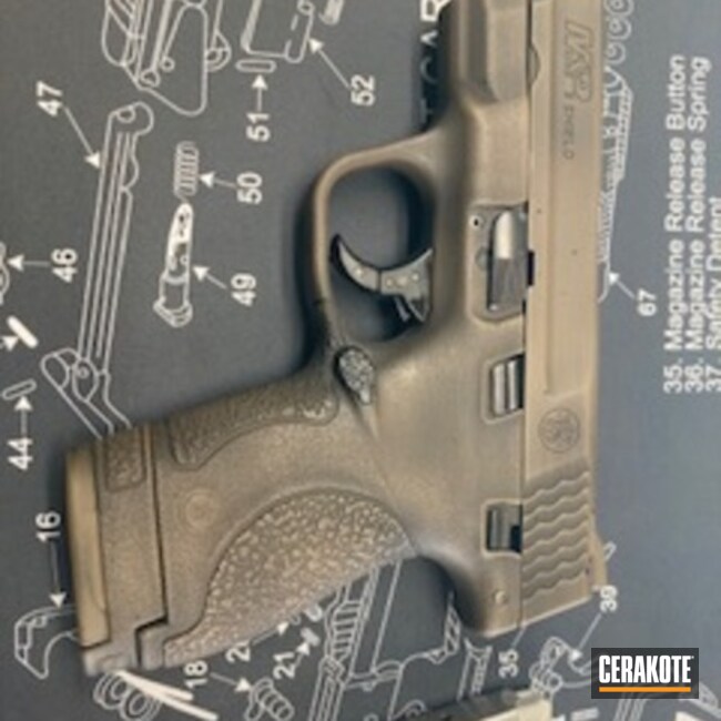 S&w Shield Coated With Cerakote In H-190 And H-235