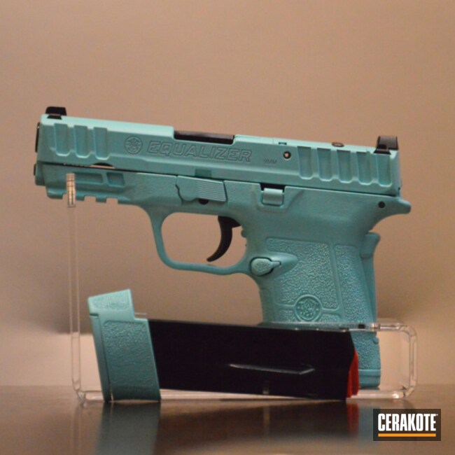 Smith & Wesson M&p Coated With Cerakote In Robin's Egg Blue