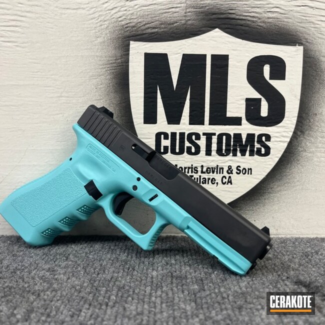 Custom Glock Coated With Cerakote In Robin's Egg Blue