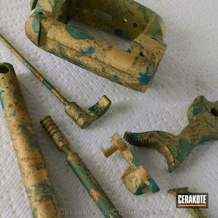 Powder Coating: Gold H-122,Burnt Bronze H-148,Gun Parts,Sky Blue H-169