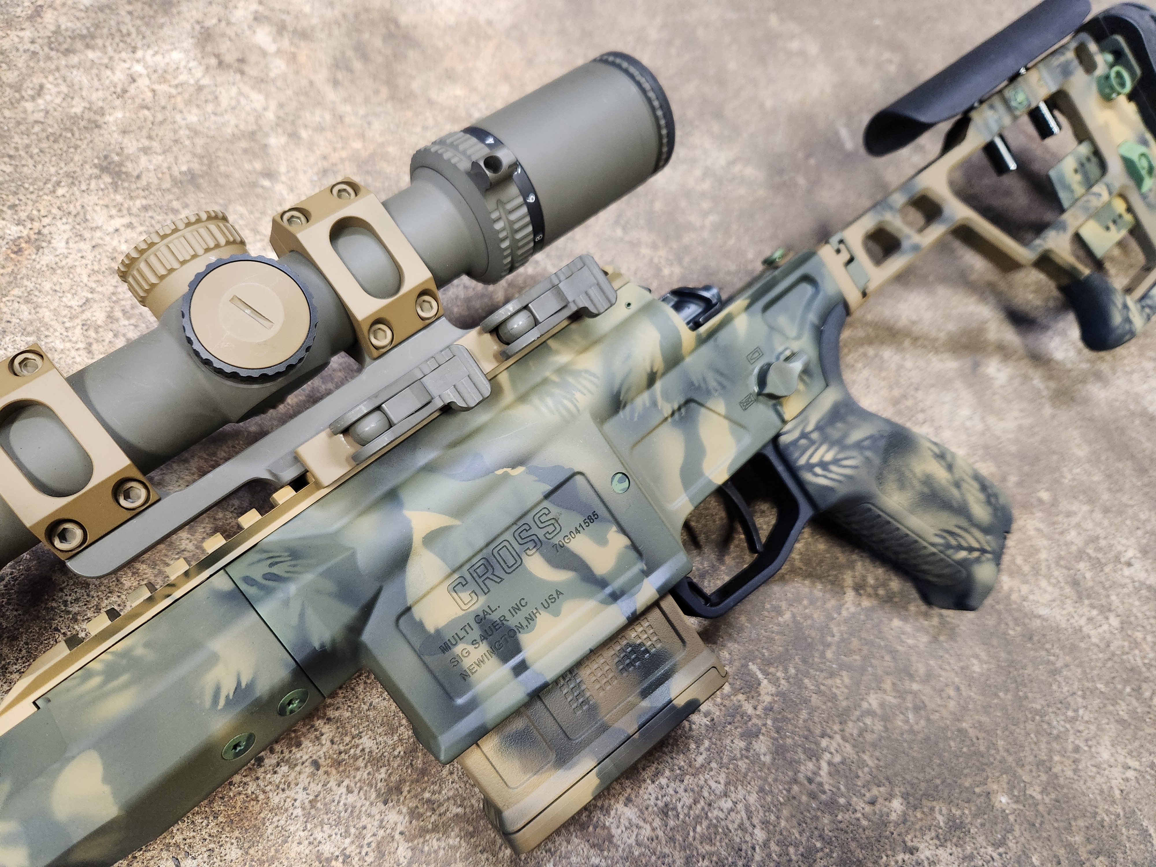Sig Graphics Predator Hunter Sig Sauer Cross in 308, Ghost Camouflage | Cerakote