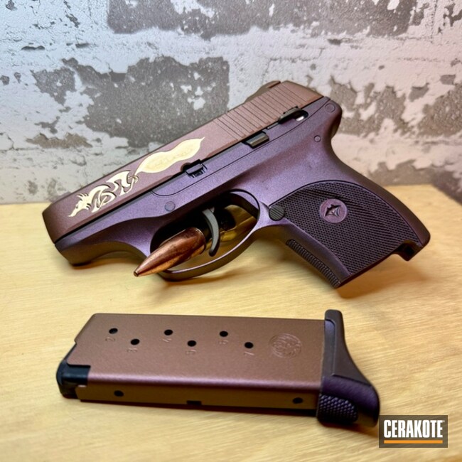 Ruger Lc9 In Guncandy Viper Over Different Colors With Gold Paint Fill