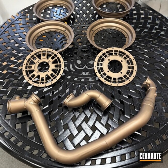 Exhaust And Rims Coated With Cerakote In Burnt Bronze