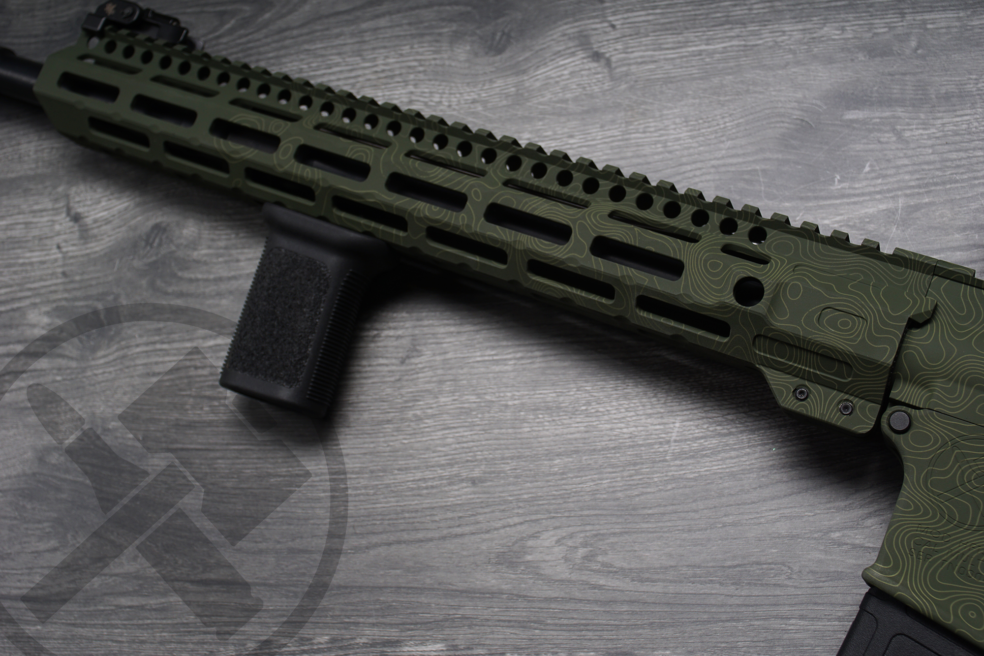 Topographic Rifle Receiver Topo done in a FS Green Finish | Cerakote