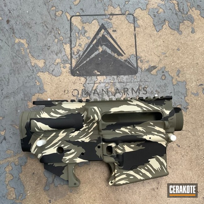 Ts Receiverset Coated With Cerakote In Hazel Green, Light Sand And Graphite Black