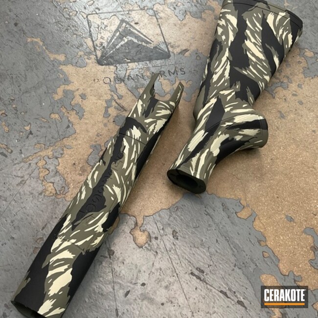 Ts Shotgun Furniture Coated With Cerakote In H-204, H-142 And H-146