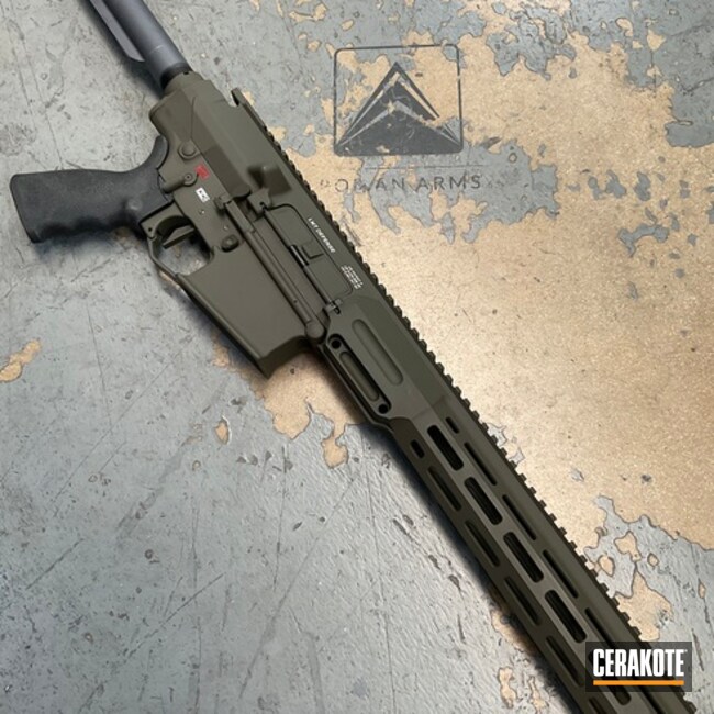Ar10 Coated With Cerakote In Magpul O.d. Green