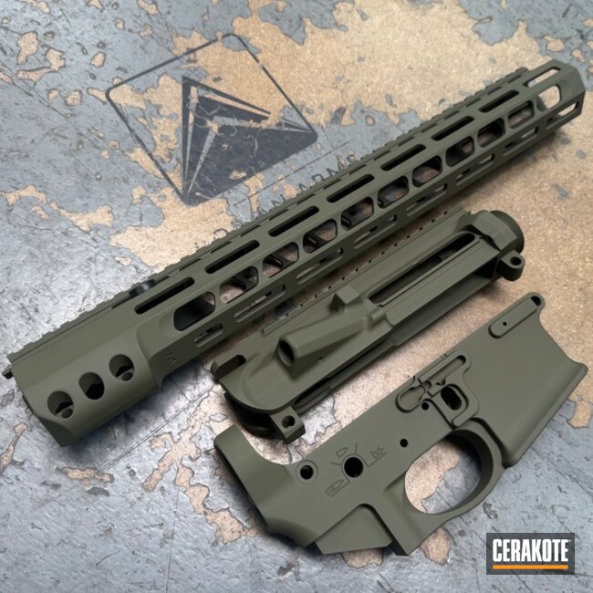 Builderset Coated With Cerakote In Sniper Green