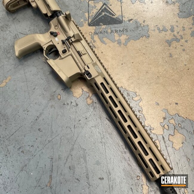 Ar15 Builderset Coated With Cerakote In Graphite Black And Gold