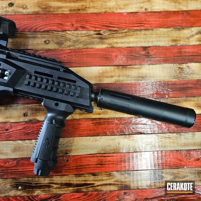 Scorpian Coated With Cerakote In Graphite Black And Graphite Black
