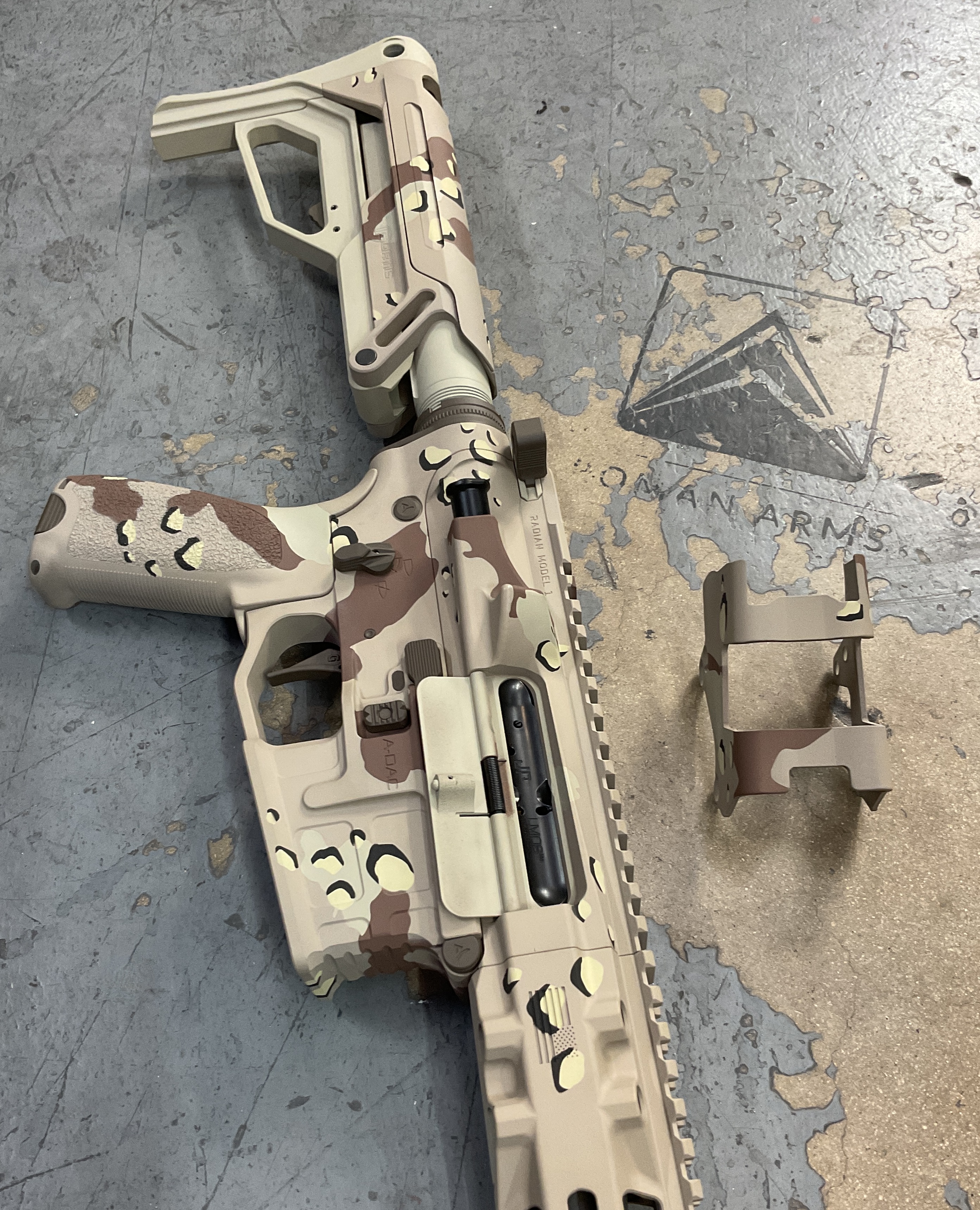 Chip Hand Guard Radian Ar15 done in H-247, H-199, H-212 and H-146 | Cerakote