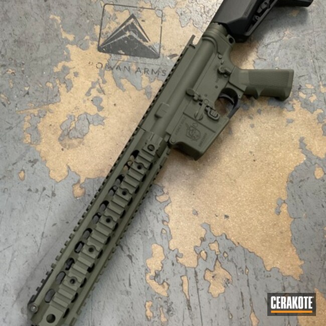 Ar Receiver  Coated With Cerakote In O.d. Green