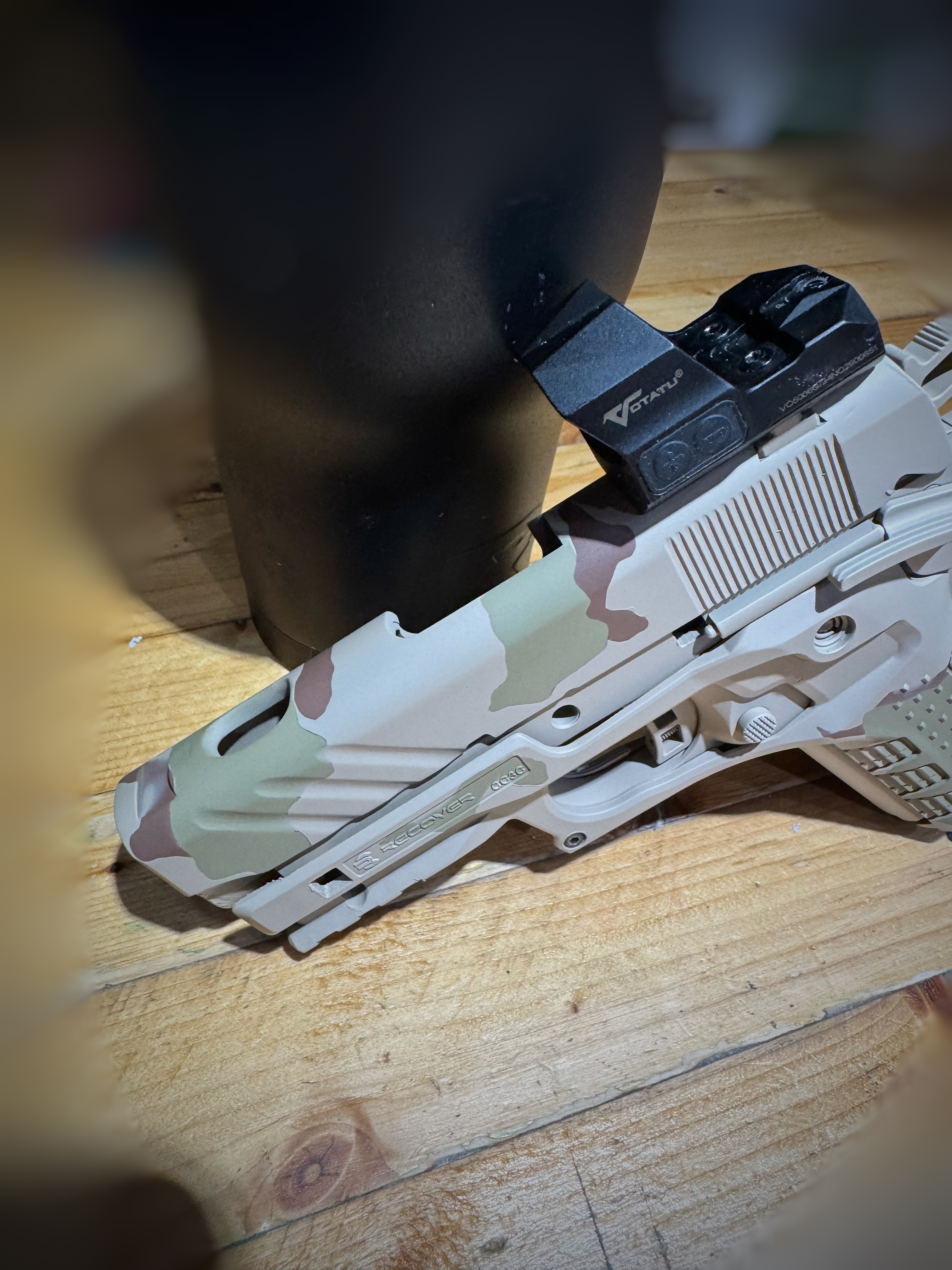 DCU Camo Pattern RIA 1911 With Custom Slide And Red Dot | Cerakote