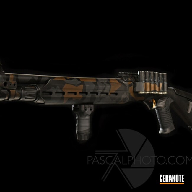 1301 Shotgun With Custom Splinter Camo