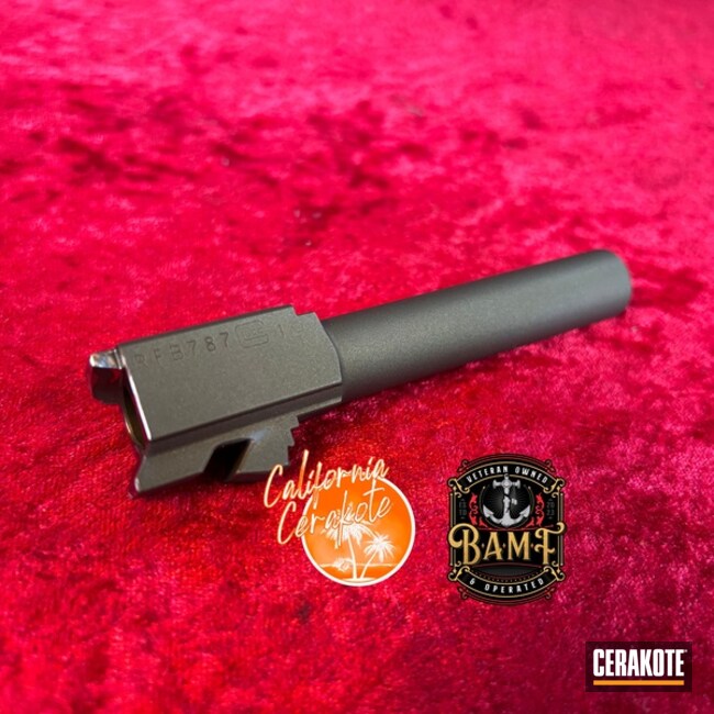 Pistol Barrel Coated With Cerakote In Smoked Bronze