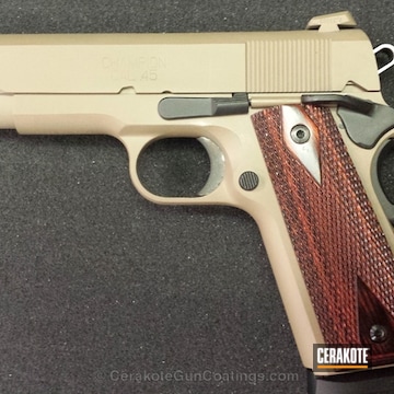 Cerakoted H-235 Coyote Tan With H-190 Armor Black
