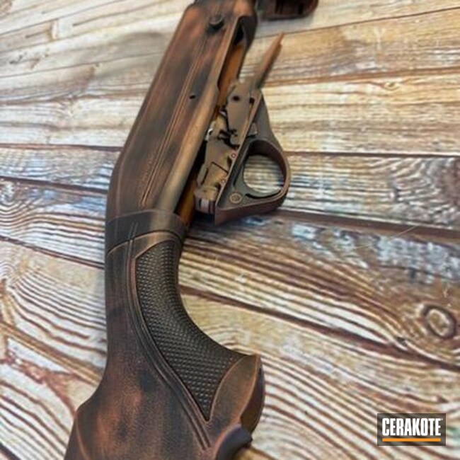 Graphite Black And Copper Distressed Shotgun