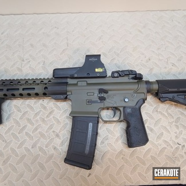 Hard-use Ar15 Coated With Cerakote In Armor Black And Mil Spec O.d. Green