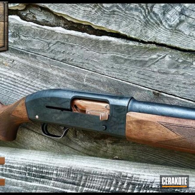 Winchester Restoration Coated With Cerakote In Graphite Black, Cobalt And Titanium Red Piston Coat