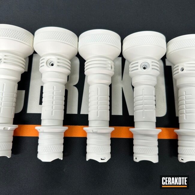 Flashlights Coated With Cerakote In Snow White