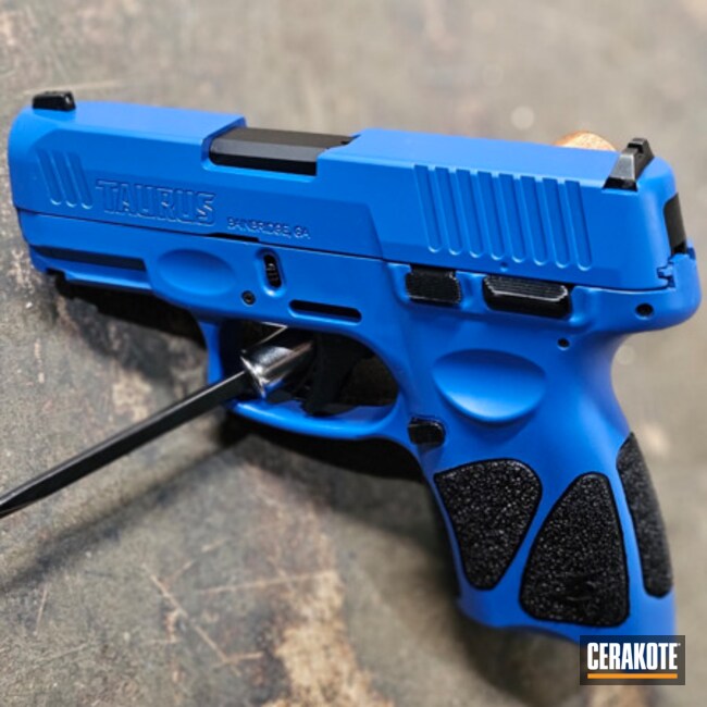Taurus G2c Coated With Cerakote In Nra Blue And Graphite Black