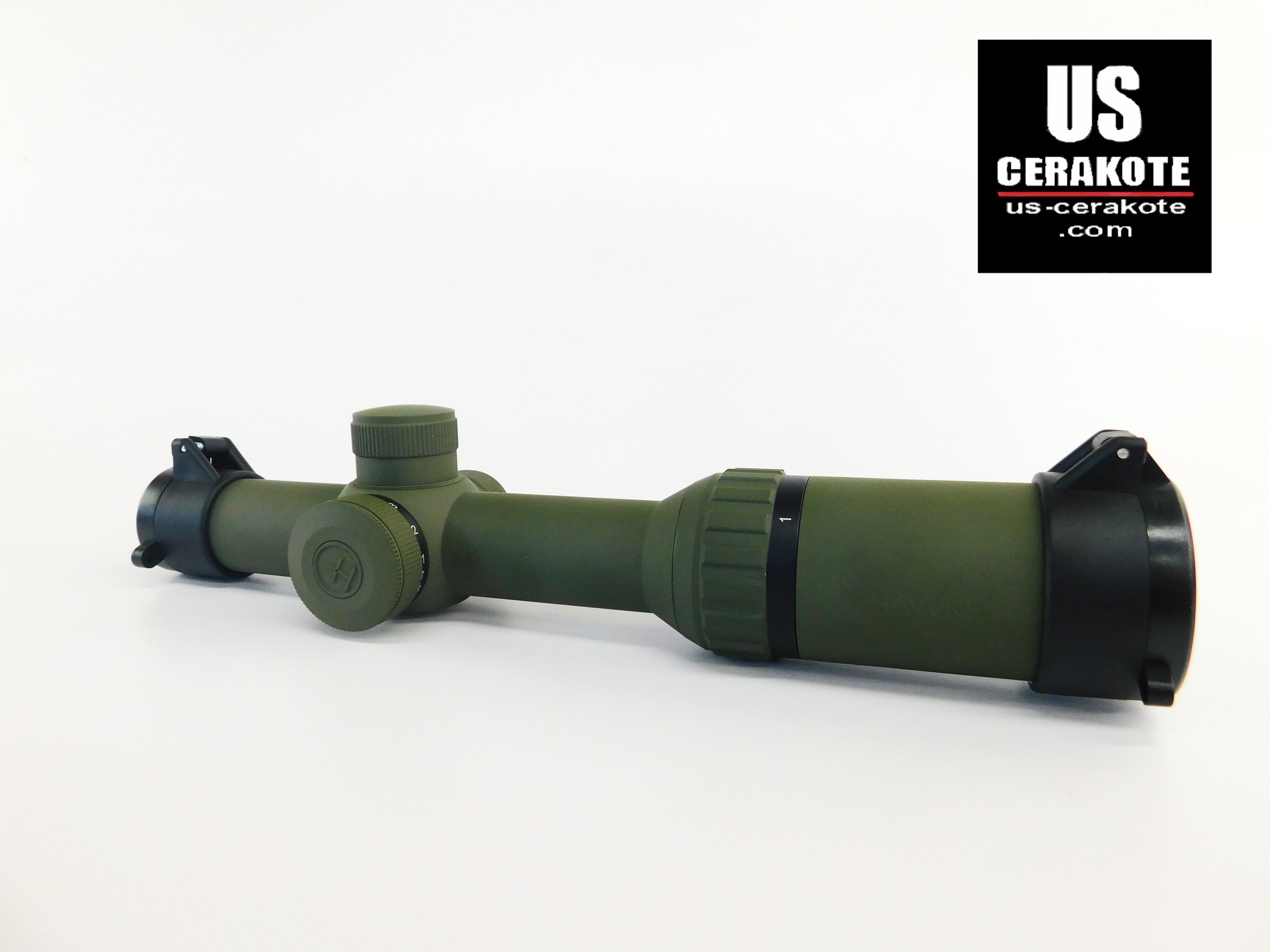 Green Riffle Scope Hawke Scope Cerakoted in Sniper Green | Cerakote