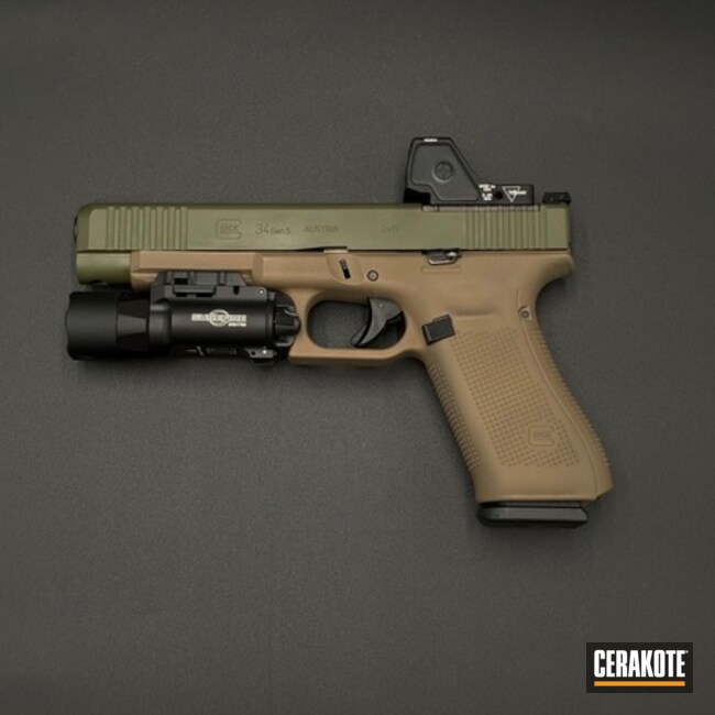 G34 X300 Coated With Cerakote In Sniper Green And Flat Dark Earth