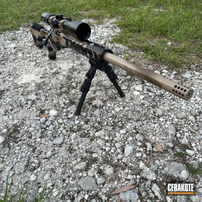 Lever-action Coated With Cerakote In Troy® Coyote Tan, Plum Brown, Desert Sand And Graphite Black