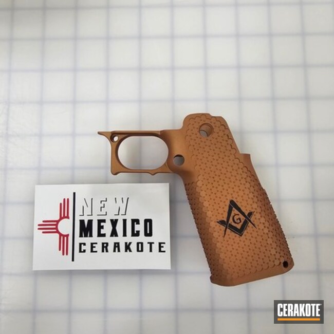 Freemason Grip Mod Coated With Cerakote In Graphite Black And Copper
