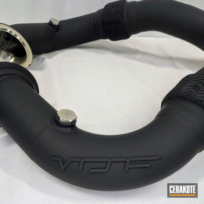 Vrsf Racing Downpipes Coated In Heat Insulating Glacier Black