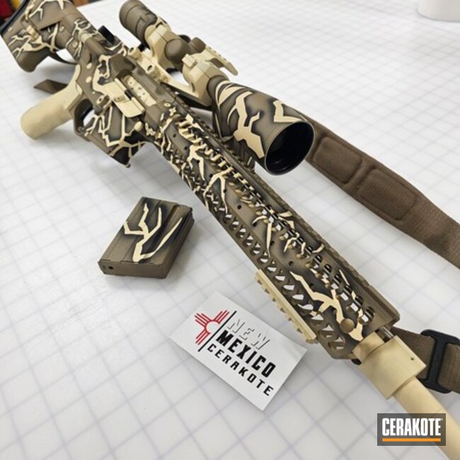 Camo Psr Coated With Cerakote In Light Sand, Coyote Tan And Graphite Black