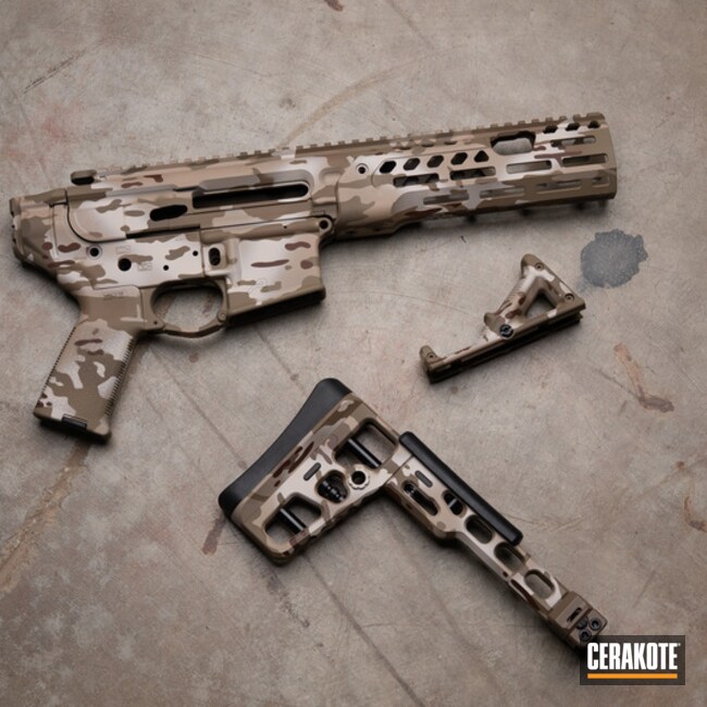 Arid Camo Coated With Cerakote In Barrett® Brown And Desert Sand