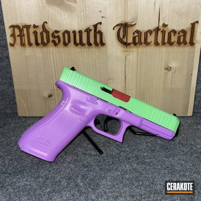 Green And Purple Coated With Cerakote