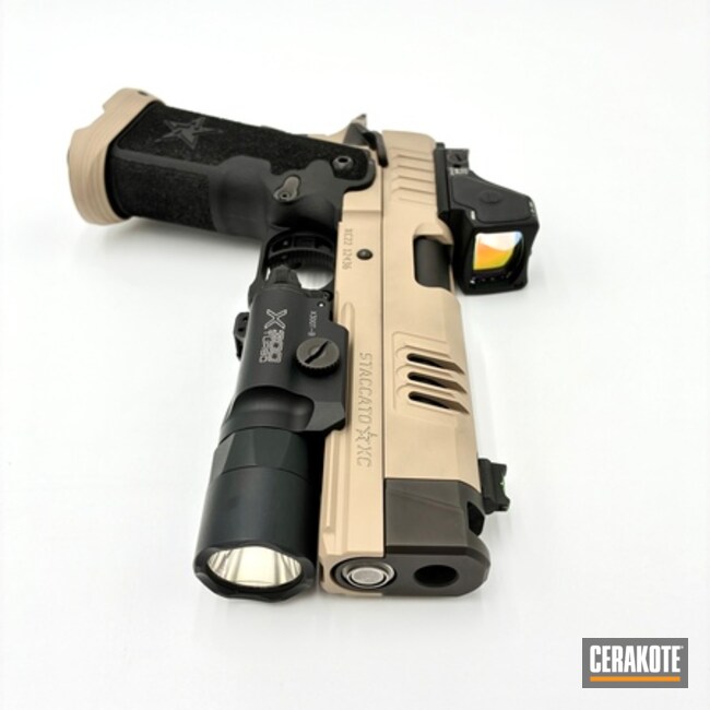 Staccato Xc Coated With Cerakote In Desert Sand