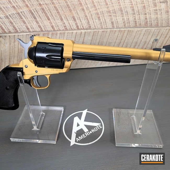 Ruger Blackhawk .45 Cerakote With Gold, Blackout And Titanium