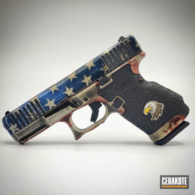 G19 Battleworn Flag Coated With Cerakote In Kel-tec® Navy Blue And Usmc Red