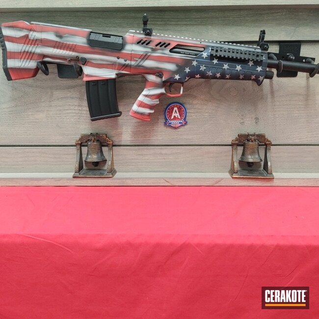 Custom Distressed American Flag Bullpup Shotgun With 50 Stars