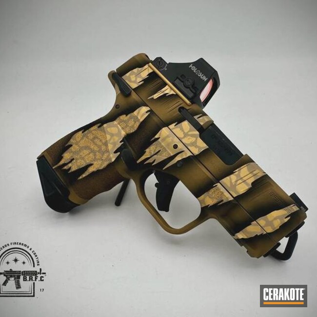 Hellcat Camo Tiger Claw Coated With Cerakote In H-190, H-305, H-143 And H-122