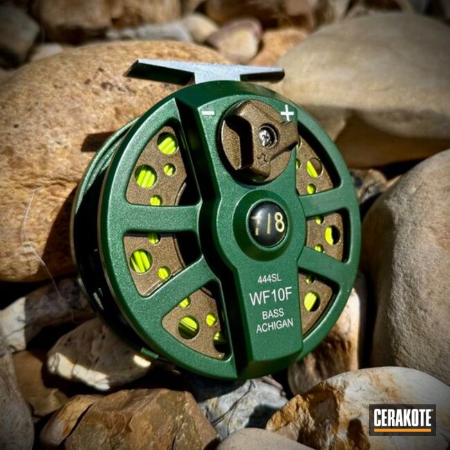 Fly Fishing Reel With Custom Mix Emerald Green And Bronze