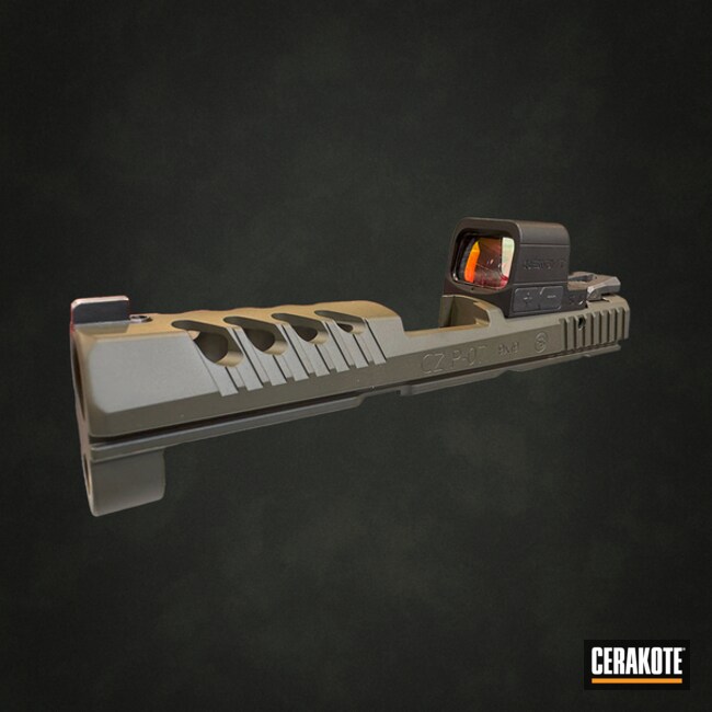 Cz P-07 Coated With Cerakote In Magpul O.d. Green