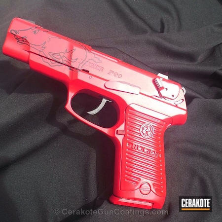 Powder Coating: Graphite Black H-146,Handguns,FIREHOUSE RED H-216,Ruger